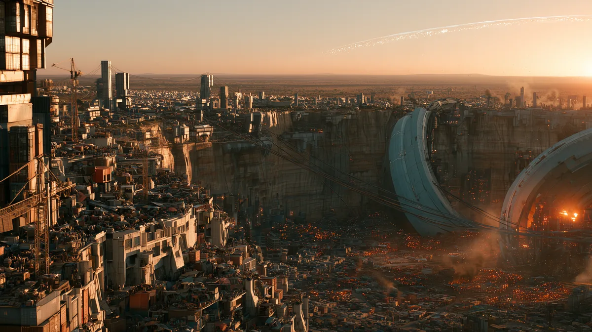 Key art: Nadir, the crater city